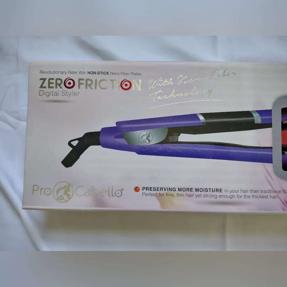 *NWT* ProCabello Zero Friction Purple Hair Straightener w/ Nanofiber Technology - Picture 3 of 6